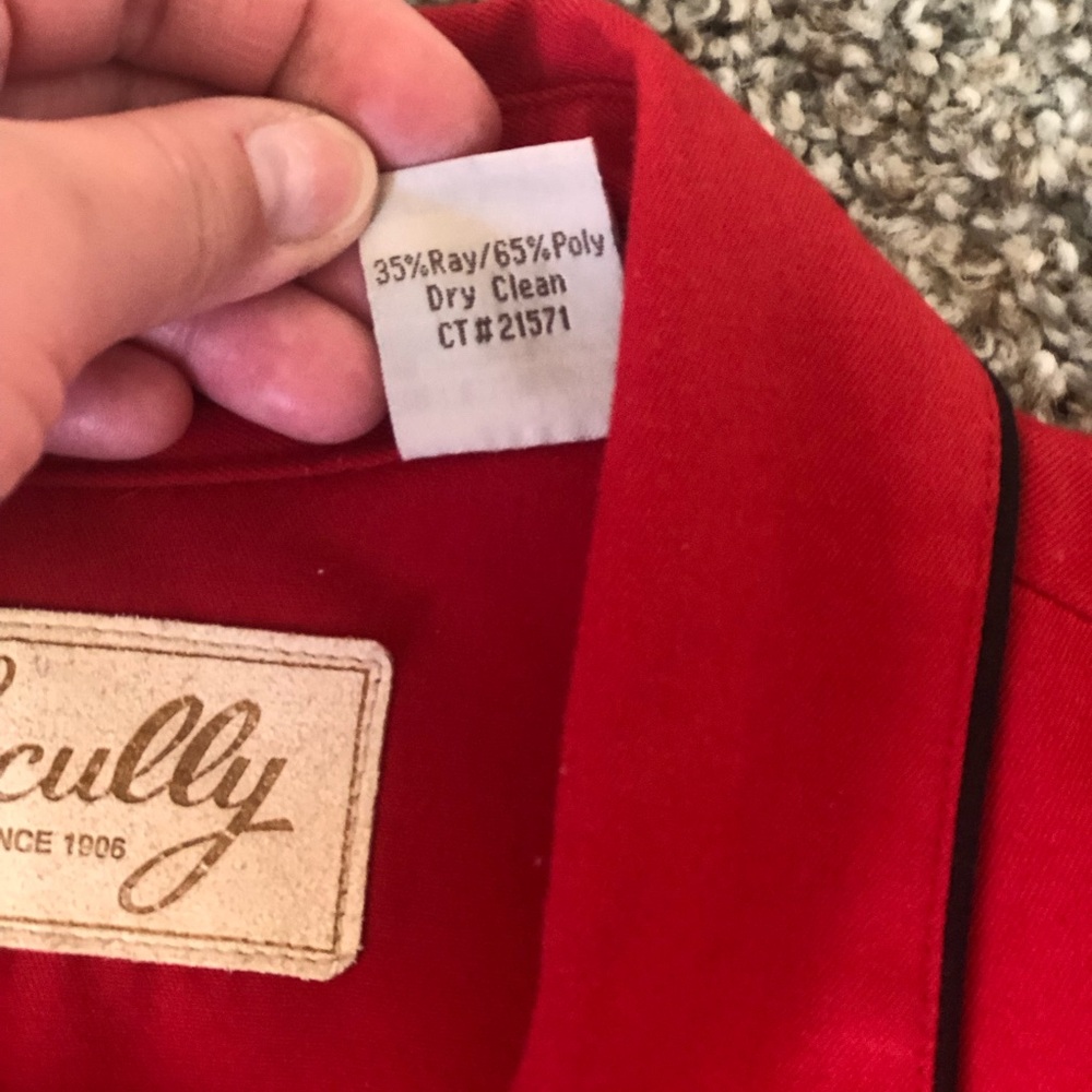 Scully Red Pearl Snap Button Down Sz L - image 3